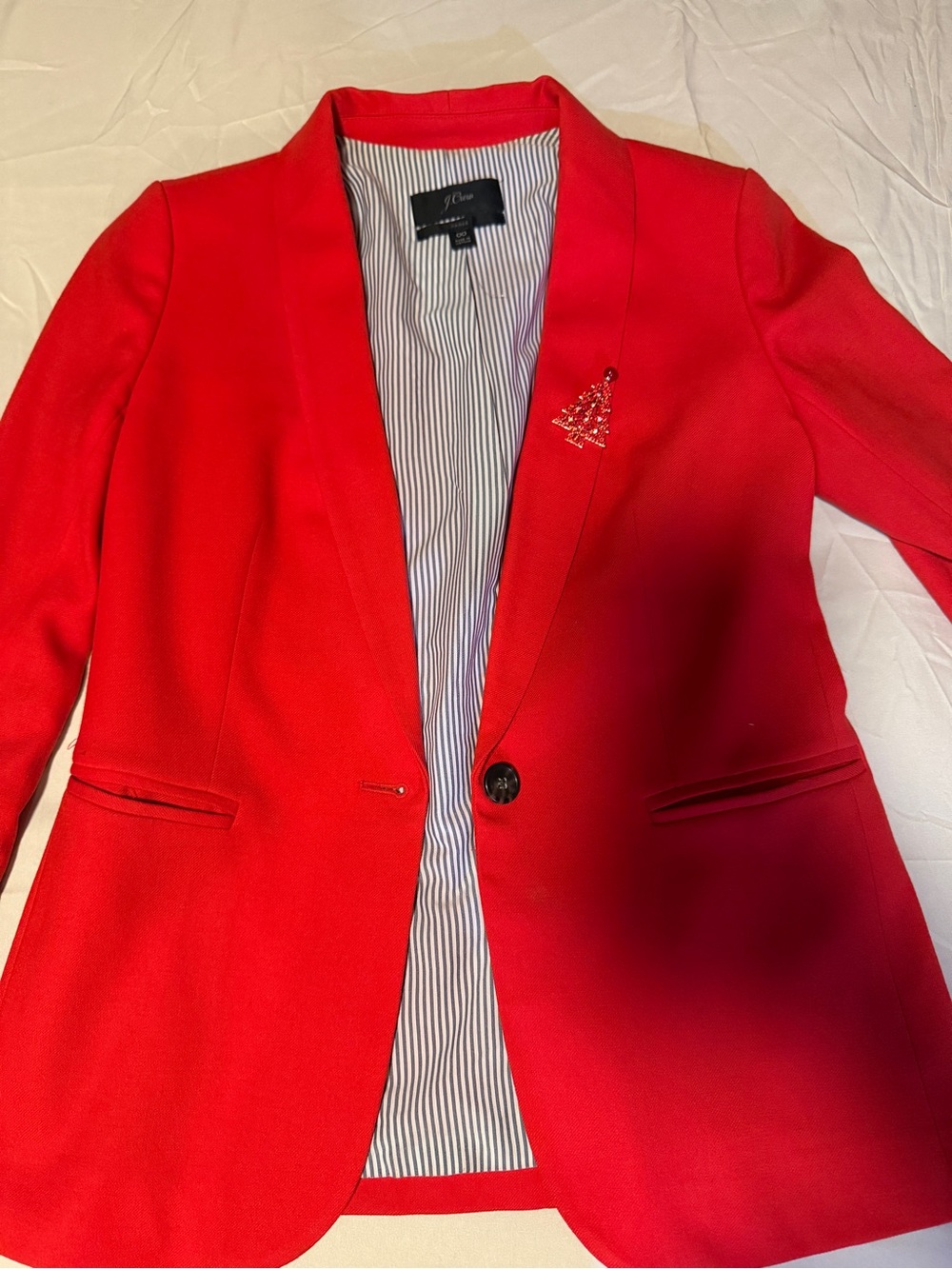 J Crew Women's Red Single-Button Tailored Blazer
